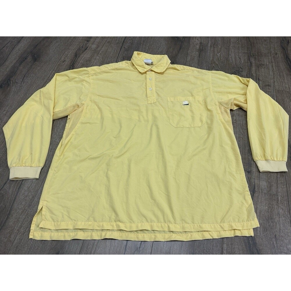 Solumbra Polo Shirt Mens Large Yellow Long Sleeve USA Made Vented Lightweight